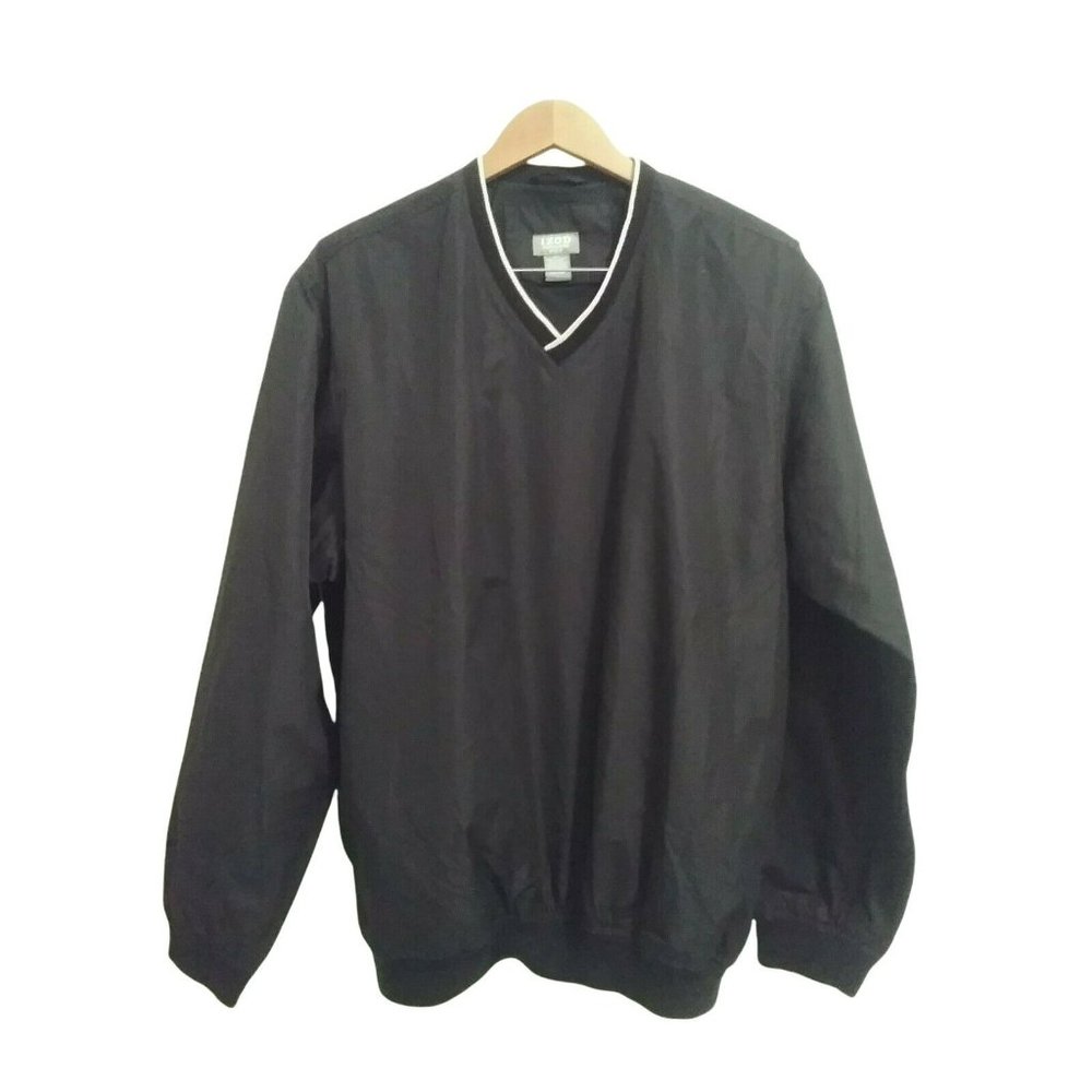 IZOD XFG Golf Windbreaker Men's Black Pullover Jacket/Sweater Large